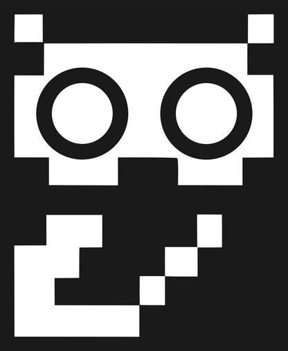 Arcade Sprite Staring Owl Mark #1a1a1a/#ffffff