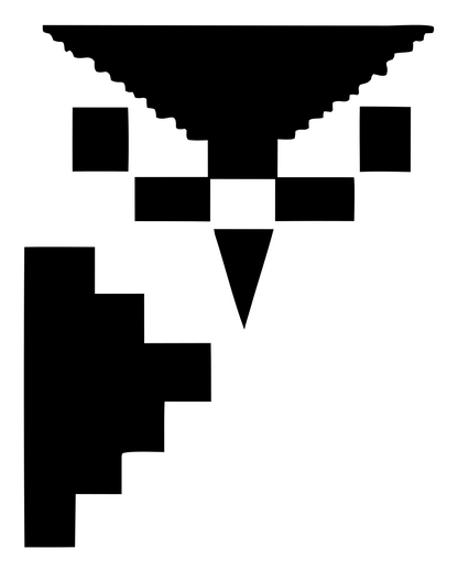 Retro Pixel Staircase Owl Icon #ffffff/#000000