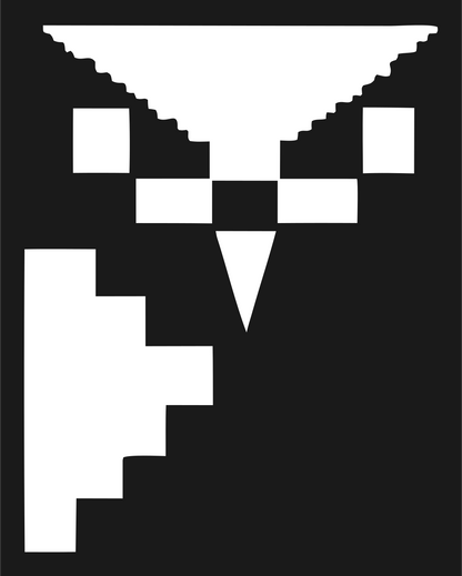 Retro Pixel Staircase Owl Icon #1a1a1a/#ffffff