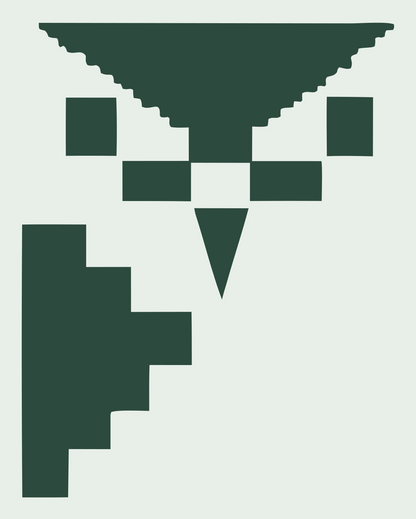 Retro Pixel Staircase Owl Icon #e8efe9/#2d4a3e