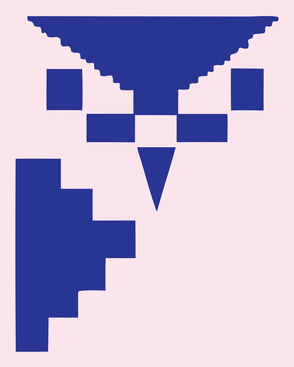 Retro Pixel Staircase Owl Icon #fce4ec/#283593