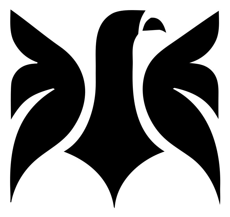 Swiss Style Perched Eagle Silhouette Mark