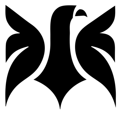 Swiss Style Perched Eagle Silhouette Mark #ffffff/#000000