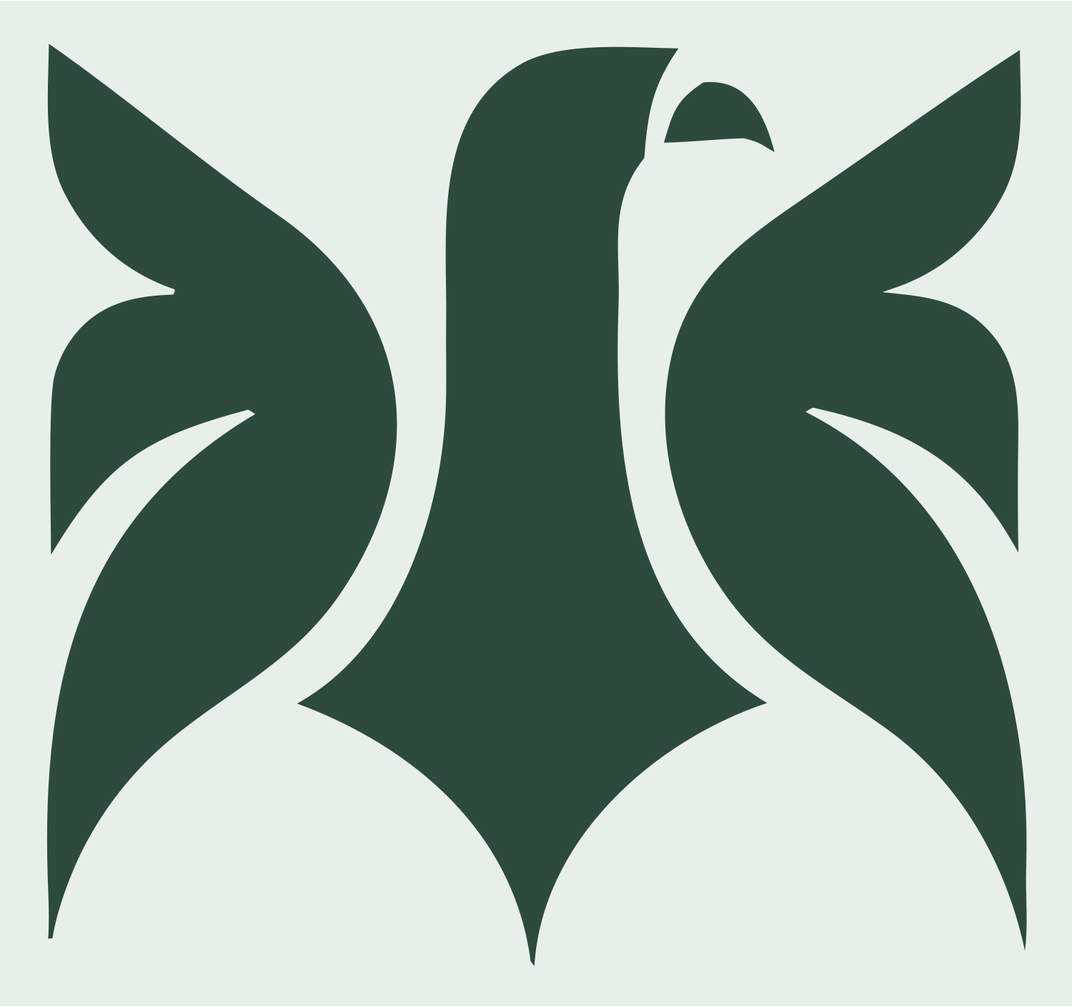 Swiss Style Perched Eagle Silhouette Mark #e8efe9/#2d4a3e