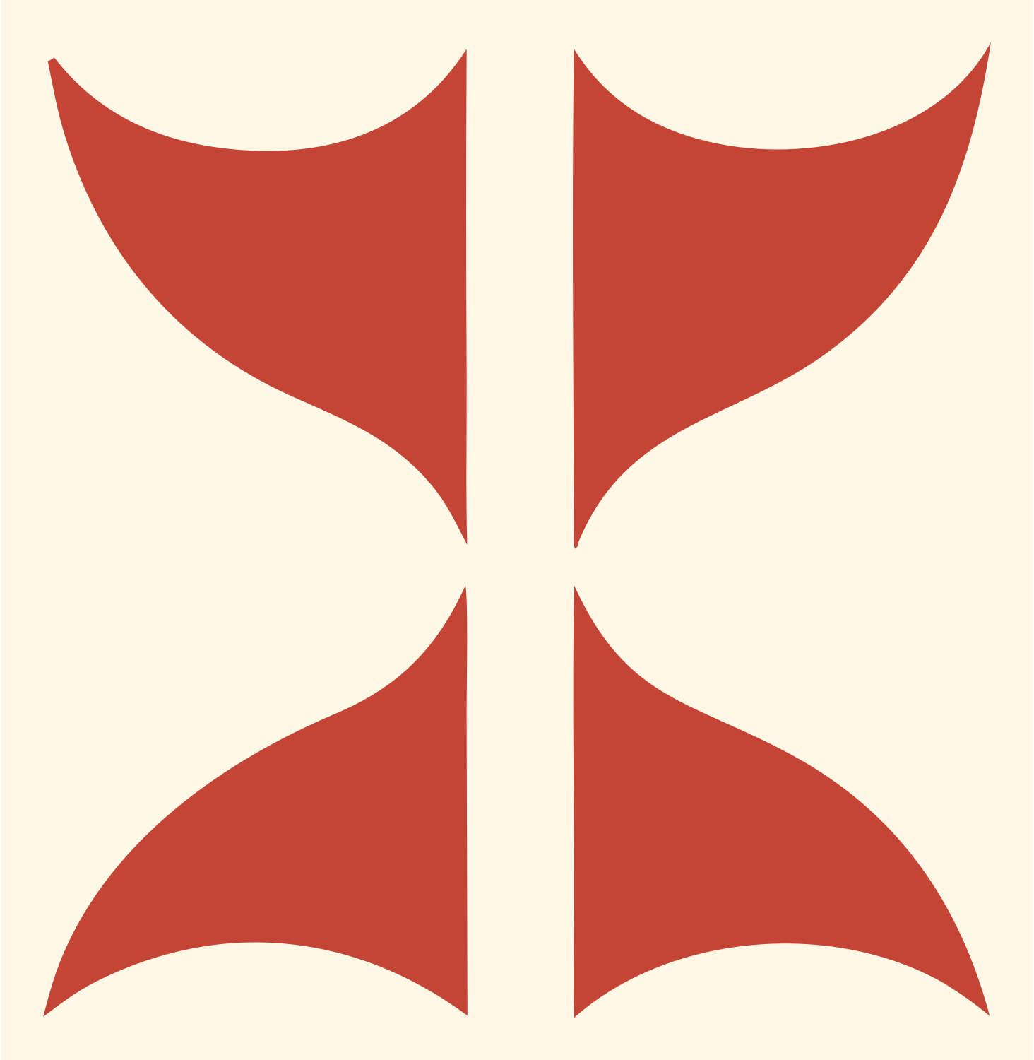Swiss Style Curved Wing Spread Eagle Mark #fff8e7/#c44536