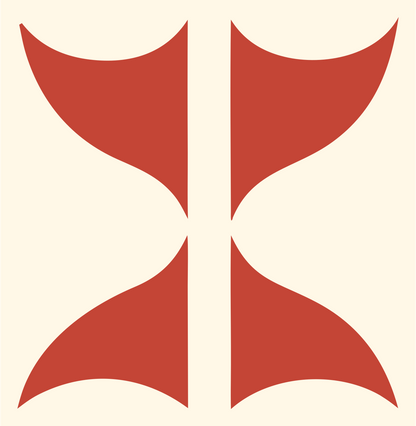 Swiss Style Curved Wing Spread Eagle Mark #fff8e7/#c44536