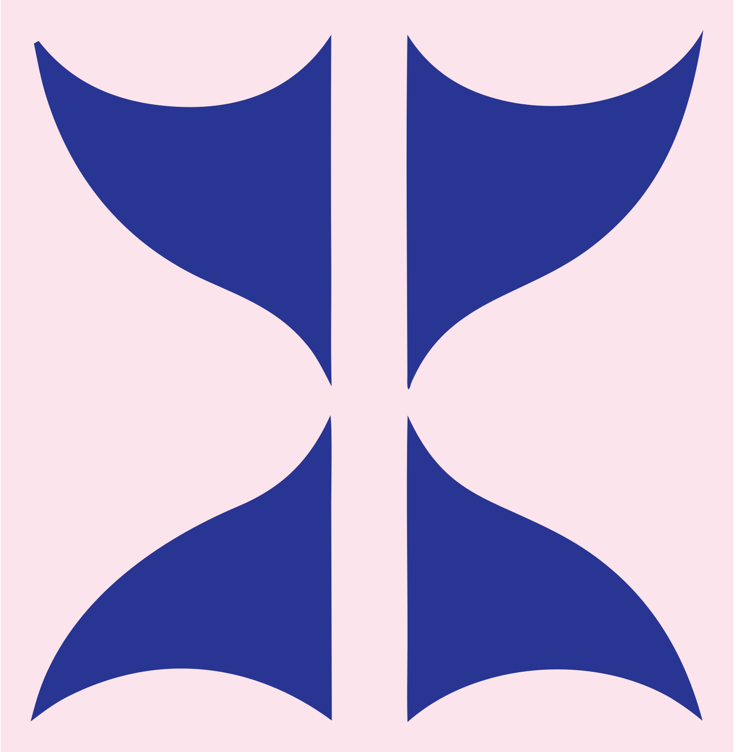 Swiss Style Curved Wing Spread Eagle Mark #fce4ec/#283593