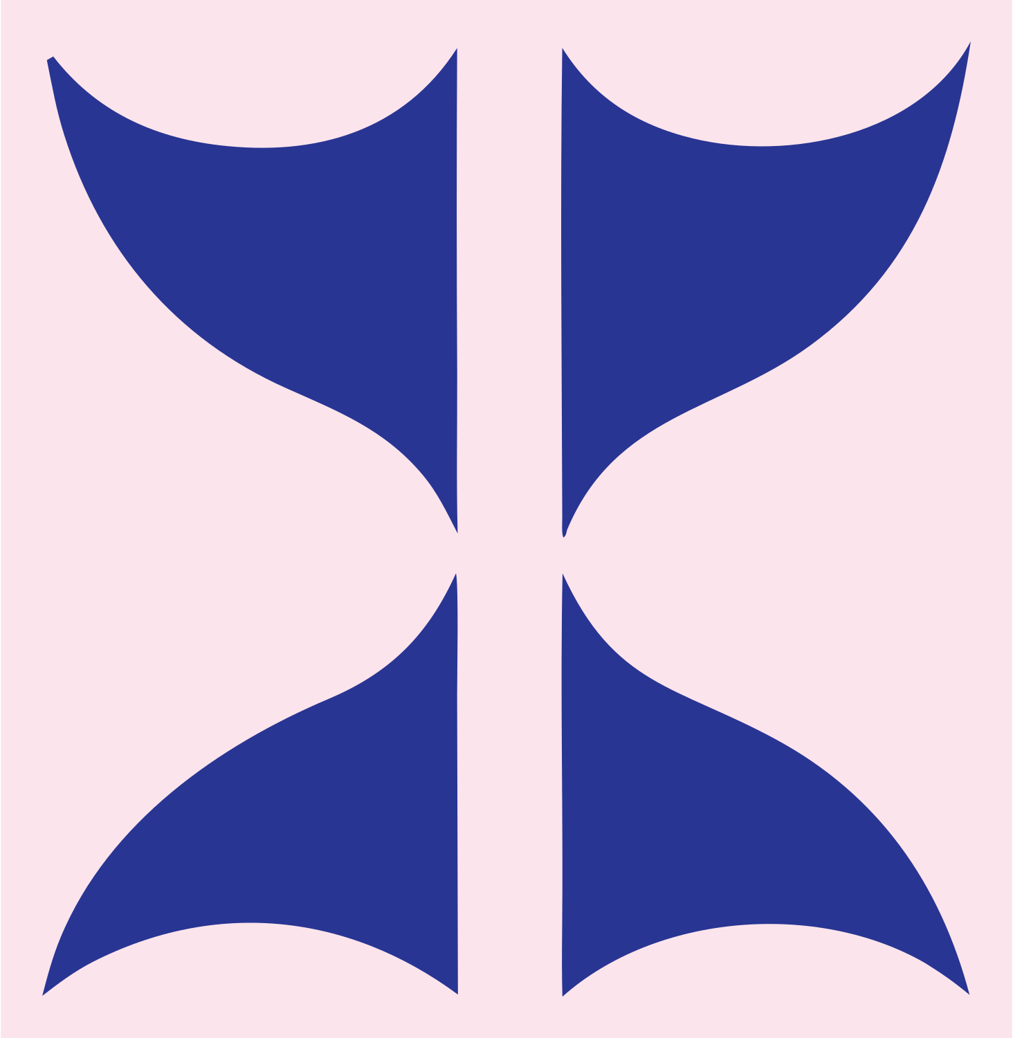 Swiss Style Curved Wing Spread Eagle Mark #fce4ec/#283593