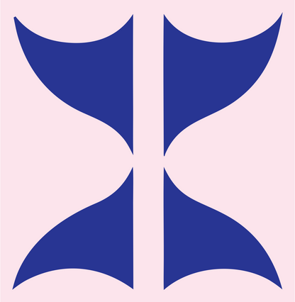 Swiss Style Curved Wing Spread Eagle Mark #fce4ec/#283593