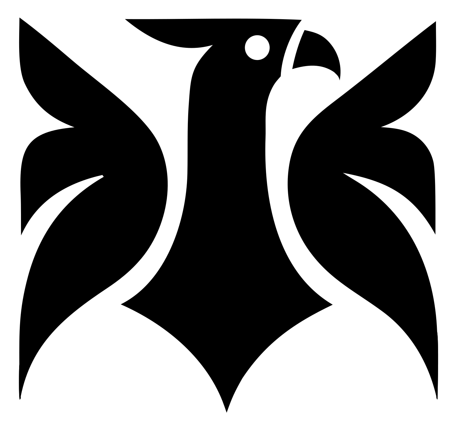 Swiss Style Frontal Eagle Raised Wings Emblem #ffffff/#000000