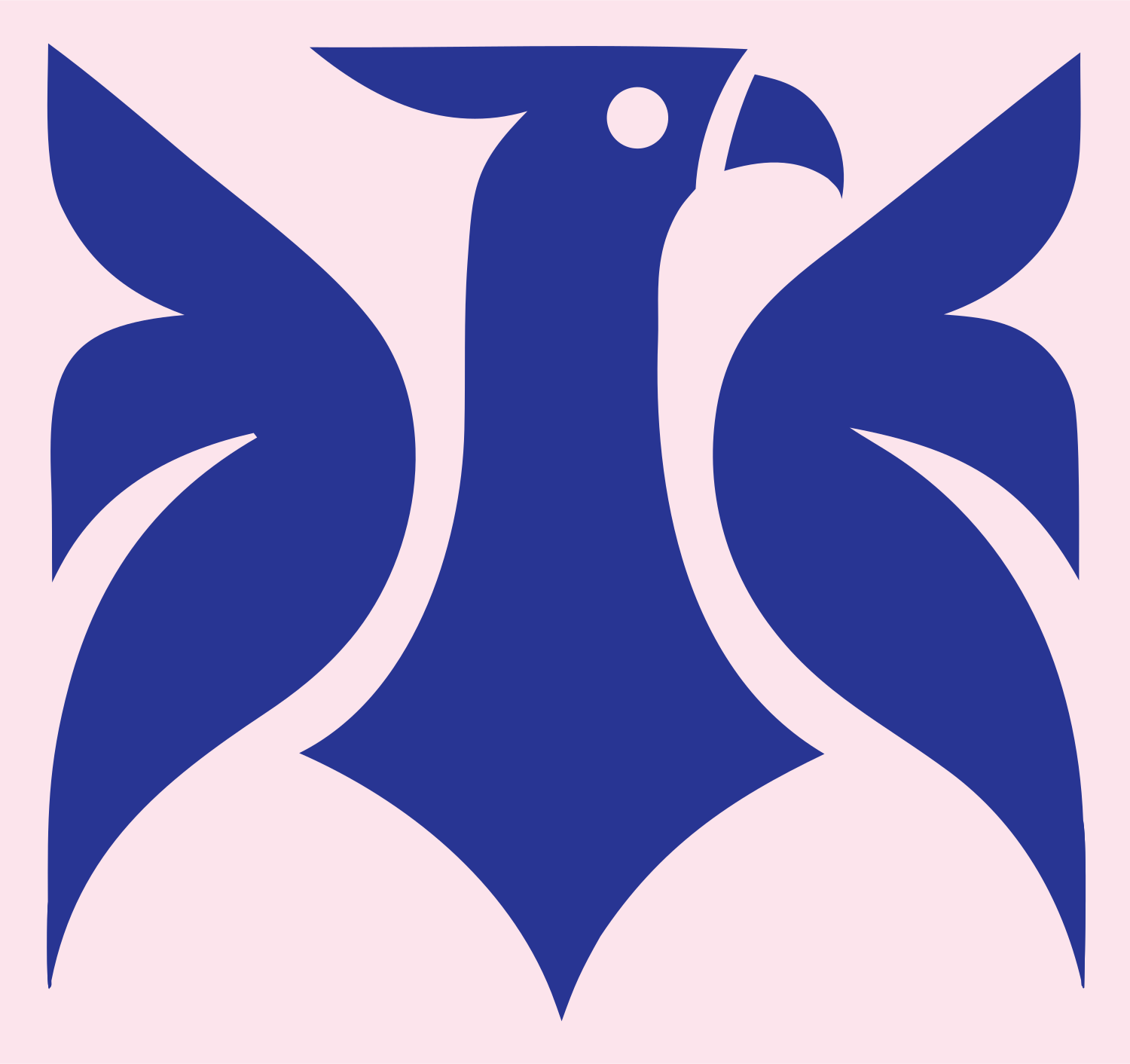Swiss Style Frontal Eagle Raised Wings Emblem #fce4ec/#283593