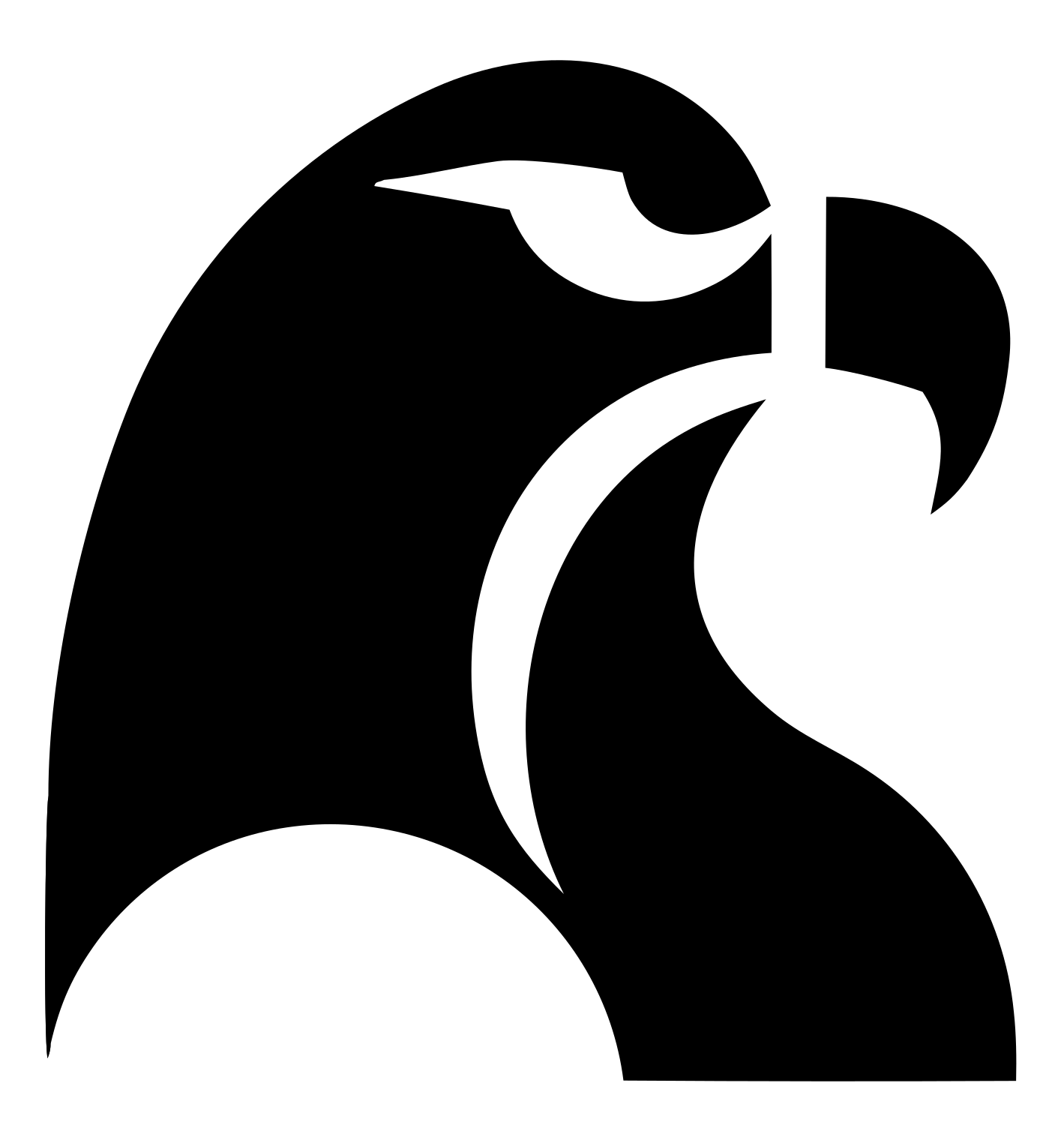 Swiss Style Hooked Beak Raptor Profile Mark #ffffff/#000000