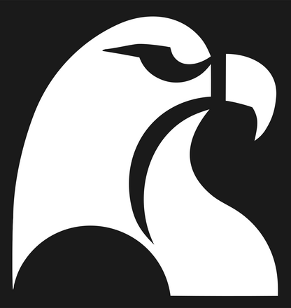 Swiss Style Hooked Beak Raptor Profile Mark #1a1a1a/#ffffff