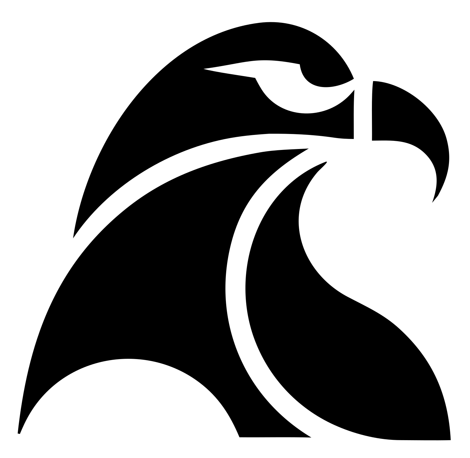 Swiss Style Hooked Beak Raptor Head Mark #ffffff/#000000