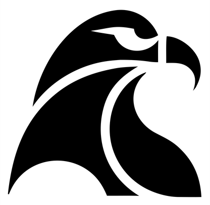 Swiss Style Hooked Beak Raptor Head Mark #ffffff/#000000