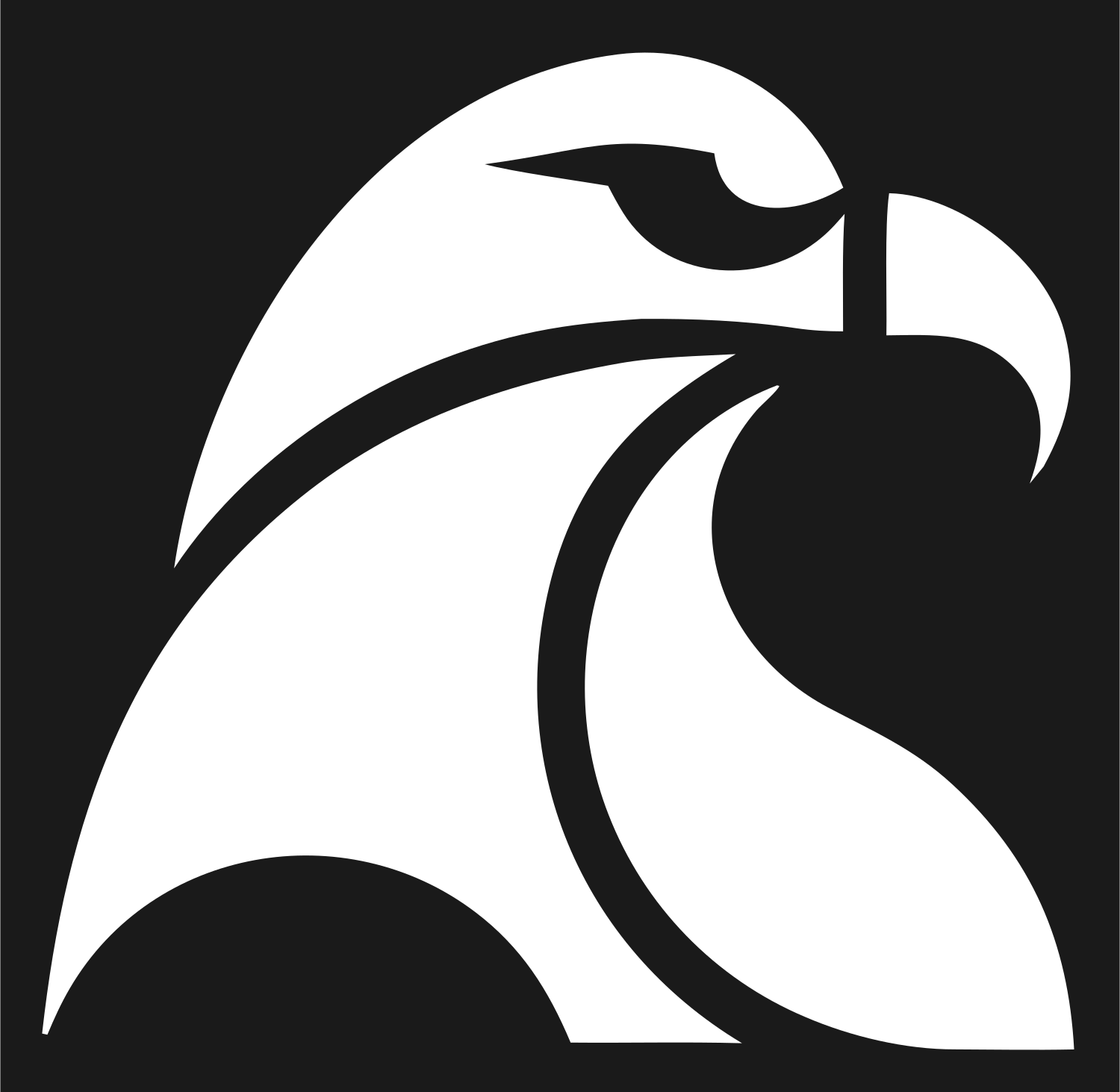 Swiss Style Hooked Beak Raptor Head Mark #1a1a1a/#ffffff