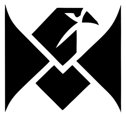 Swiss Style Angular Raven Cross Emblem