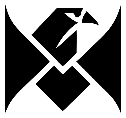Swiss Style Angular Raven Cross Emblem #ffffff/#000000