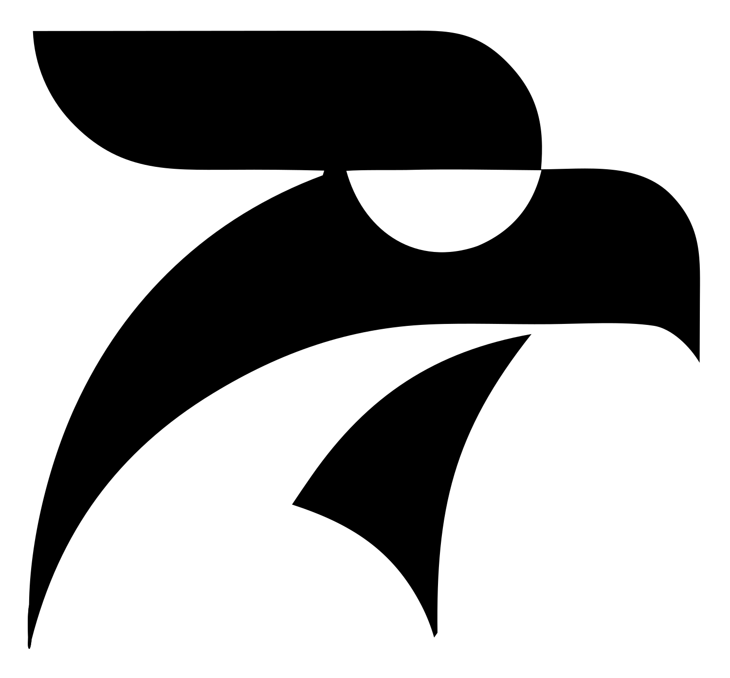 Swiss Style Flat Raptor Beak Crest #ffffff/#000000