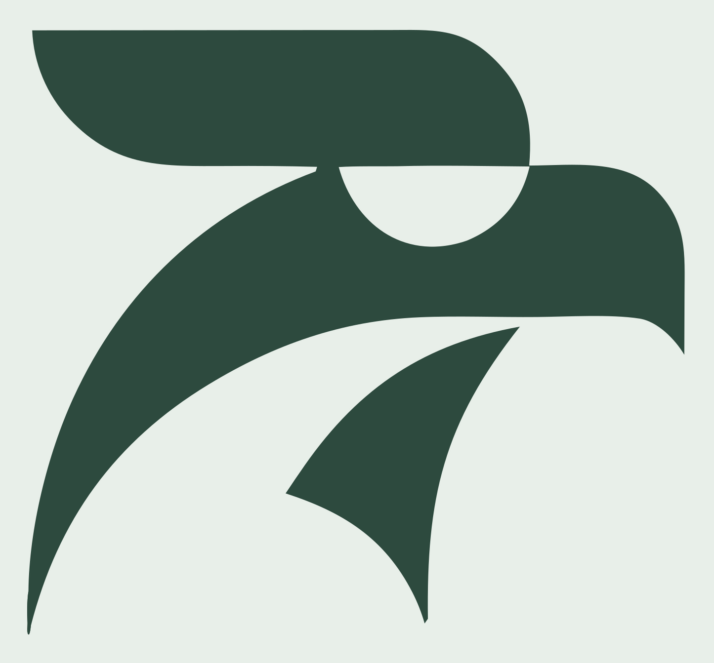 Swiss Style Flat Raptor Beak Crest #e8efe9/#2d4a3e
