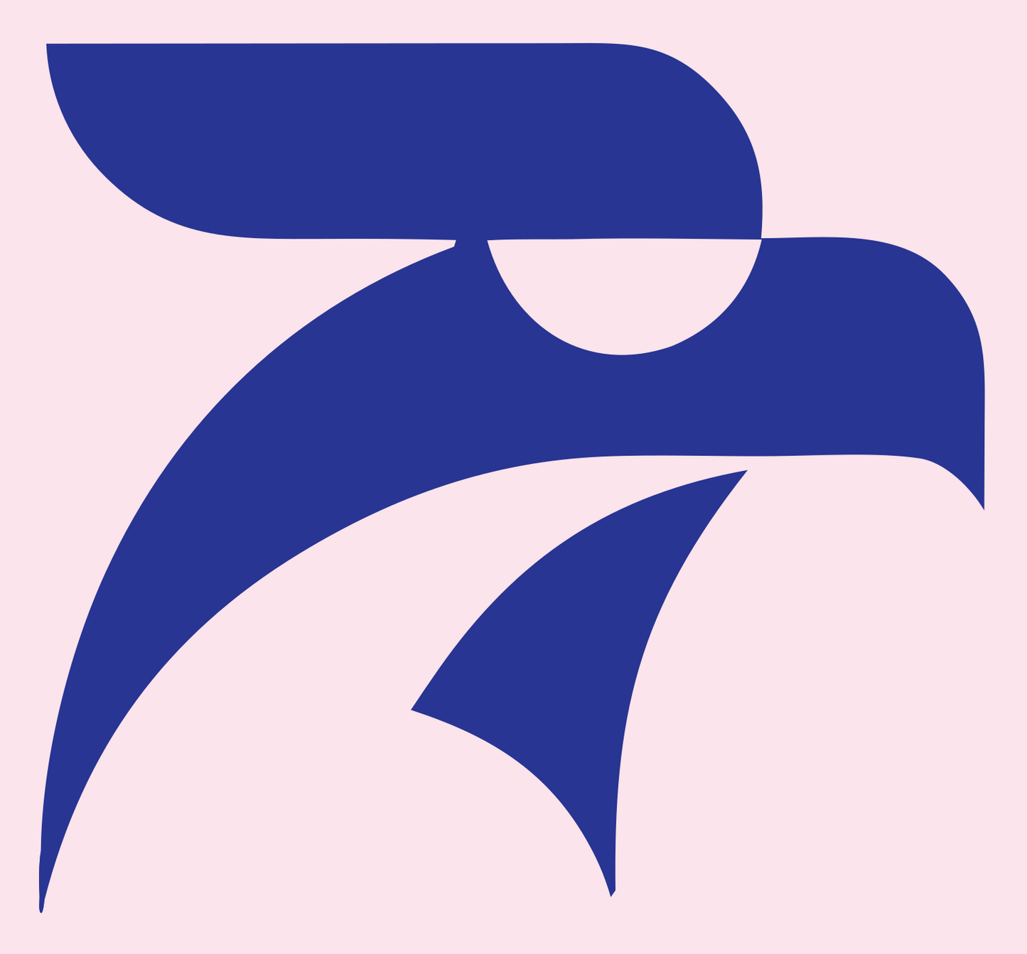 Swiss Style Flat Raptor Beak Crest #fce4ec/#283593