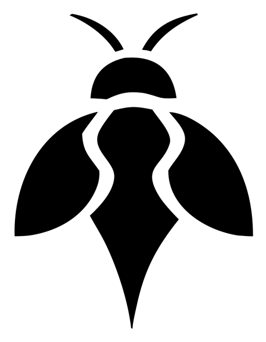Bold Silhouette Wasp Spread Wings Mark
