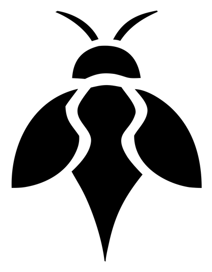 Bold Silhouette Wasp Spread Wings Mark #ffffff/#000000