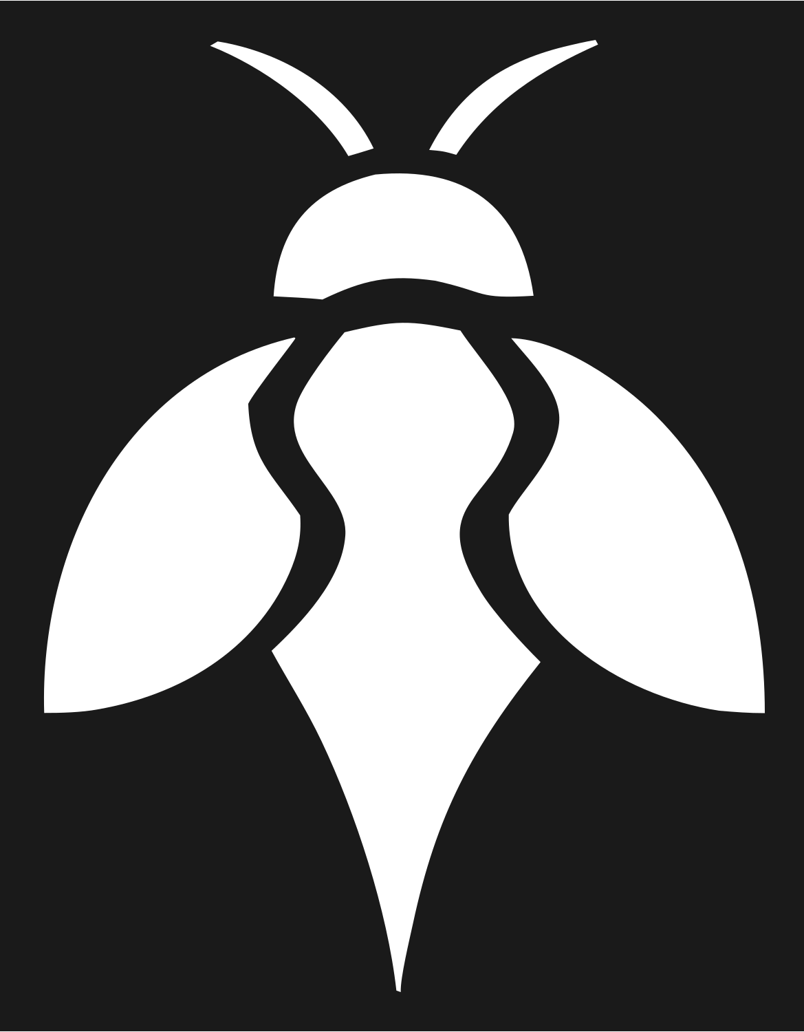 Bold Silhouette Wasp Spread Wings Mark #1a1a1a/#ffffff