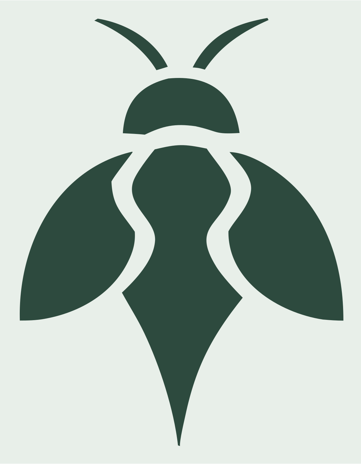 Bold Silhouette Wasp Spread Wings Mark #e8efe9/#2d4a3e