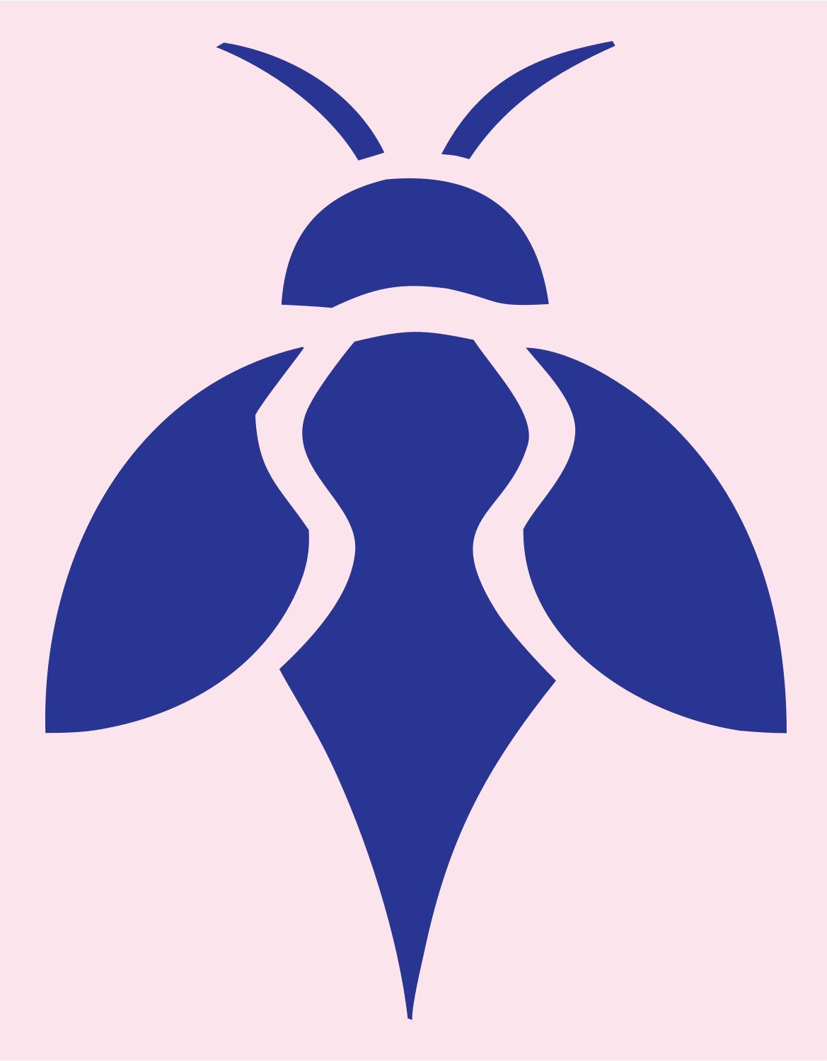 Bold Silhouette Wasp Spread Wings Mark #fce4ec/#283593