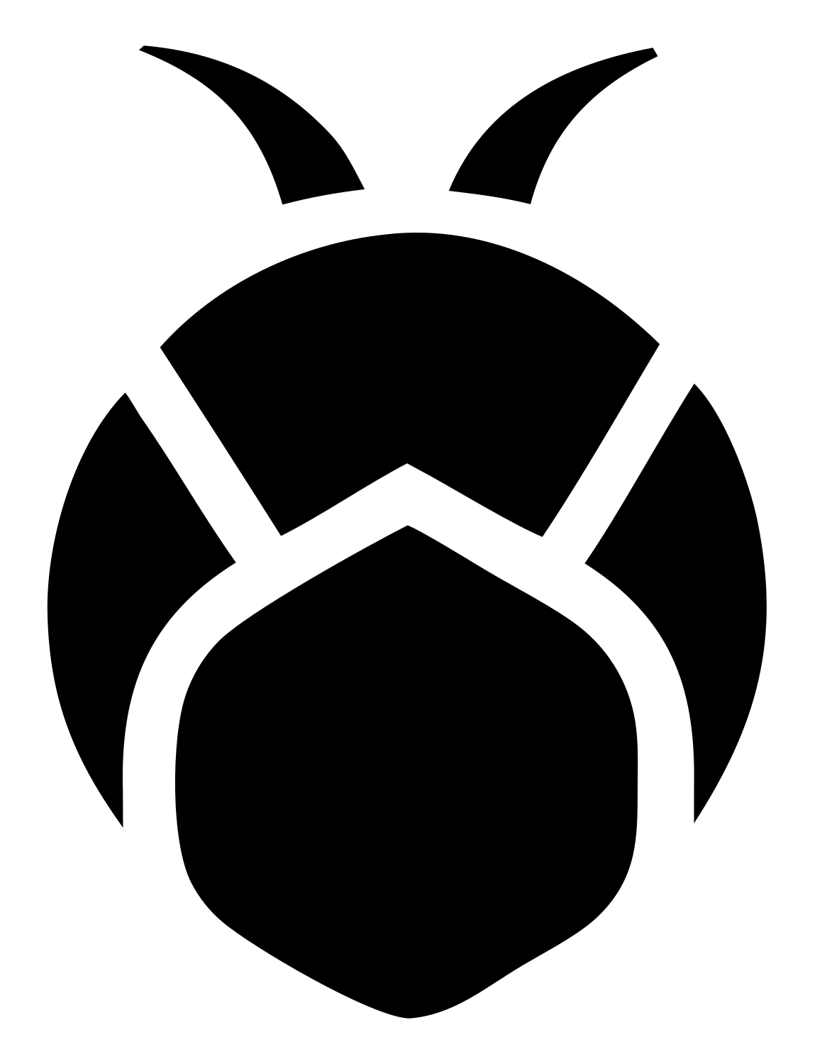 Pictogram Beetle Body Top-Down Bug Icon #ffffff/#000000