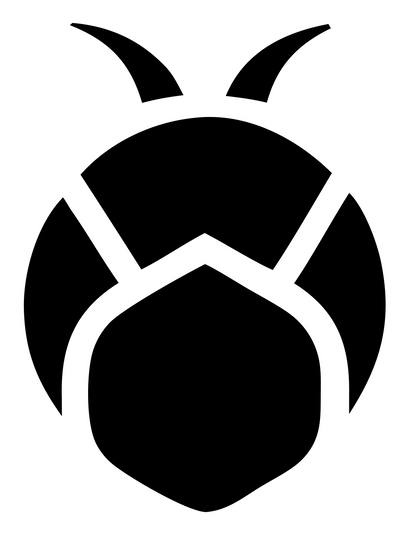 Pictogram Beetle Body Top-Down Bug Icon #ffffff/#000000