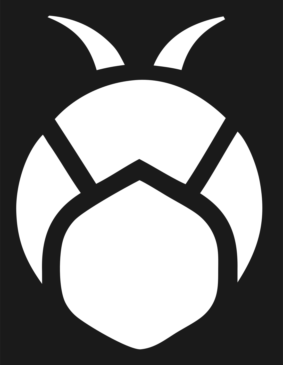 Pictogram Beetle Body Top-Down Bug Icon #1a1a1a/#ffffff