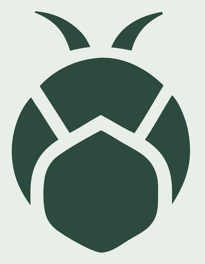 Pictogram Beetle Body Top-Down Bug Icon #e8efe9/#2d4a3e