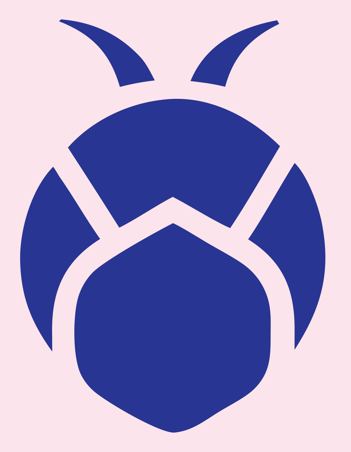 Pictogram Beetle Body Top-Down Bug Icon #fce4ec/#283593