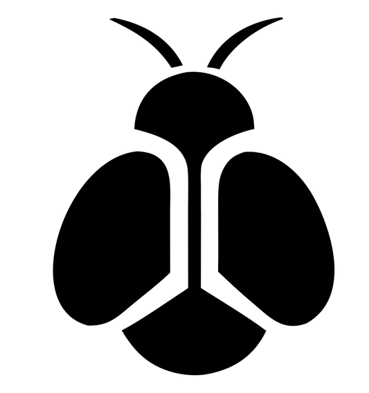 Solid Pictogram Top-Down Firefly Bug Mark