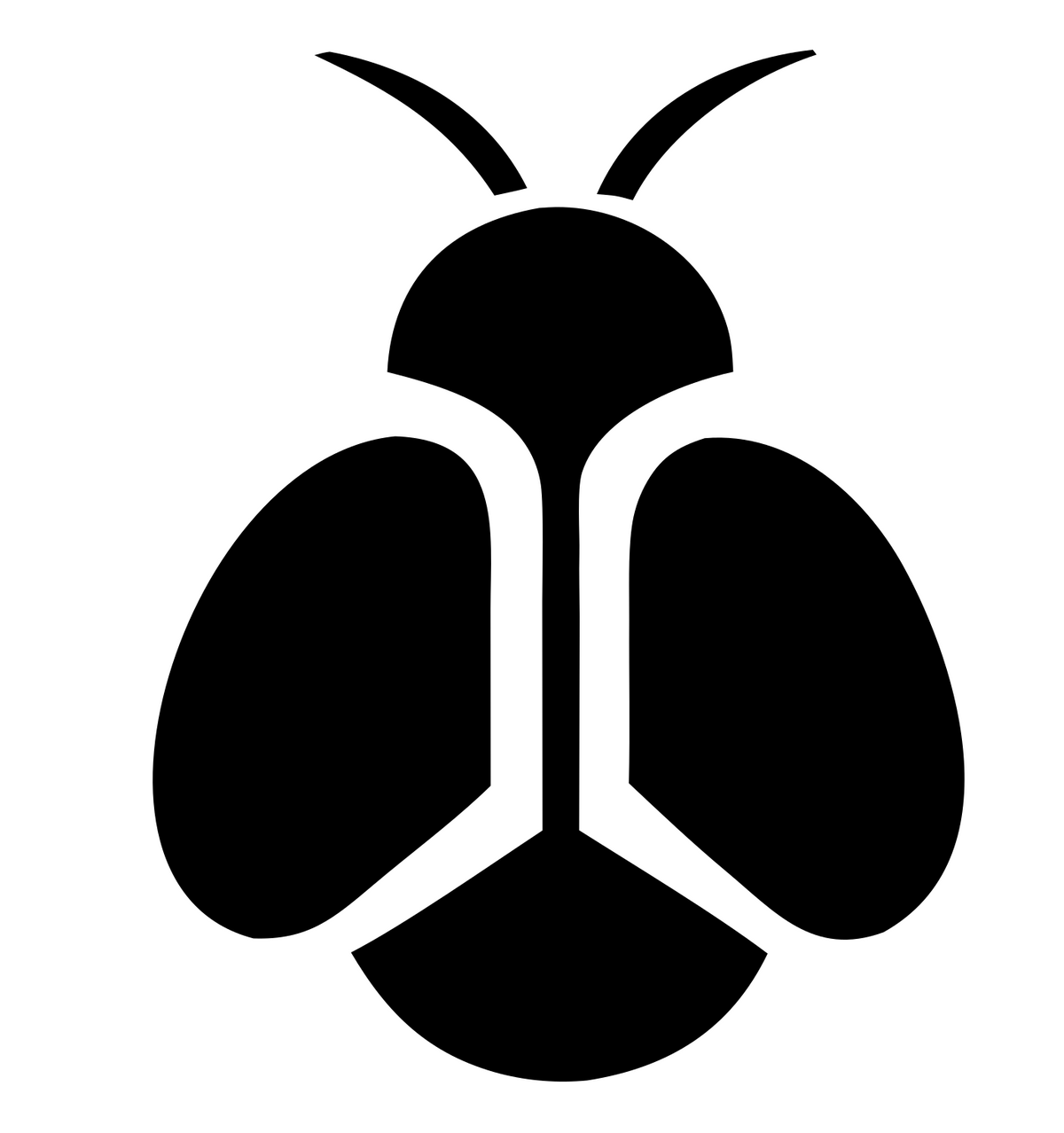 Solid Pictogram Top-Down Firefly Bug Mark #ffffff/#000000