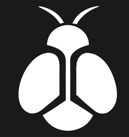 Solid Pictogram Top-Down Firefly Bug Mark #1a1a1a/#ffffff