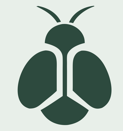Solid Pictogram Top-Down Firefly Bug Mark #e8efe9/#2d4a3e