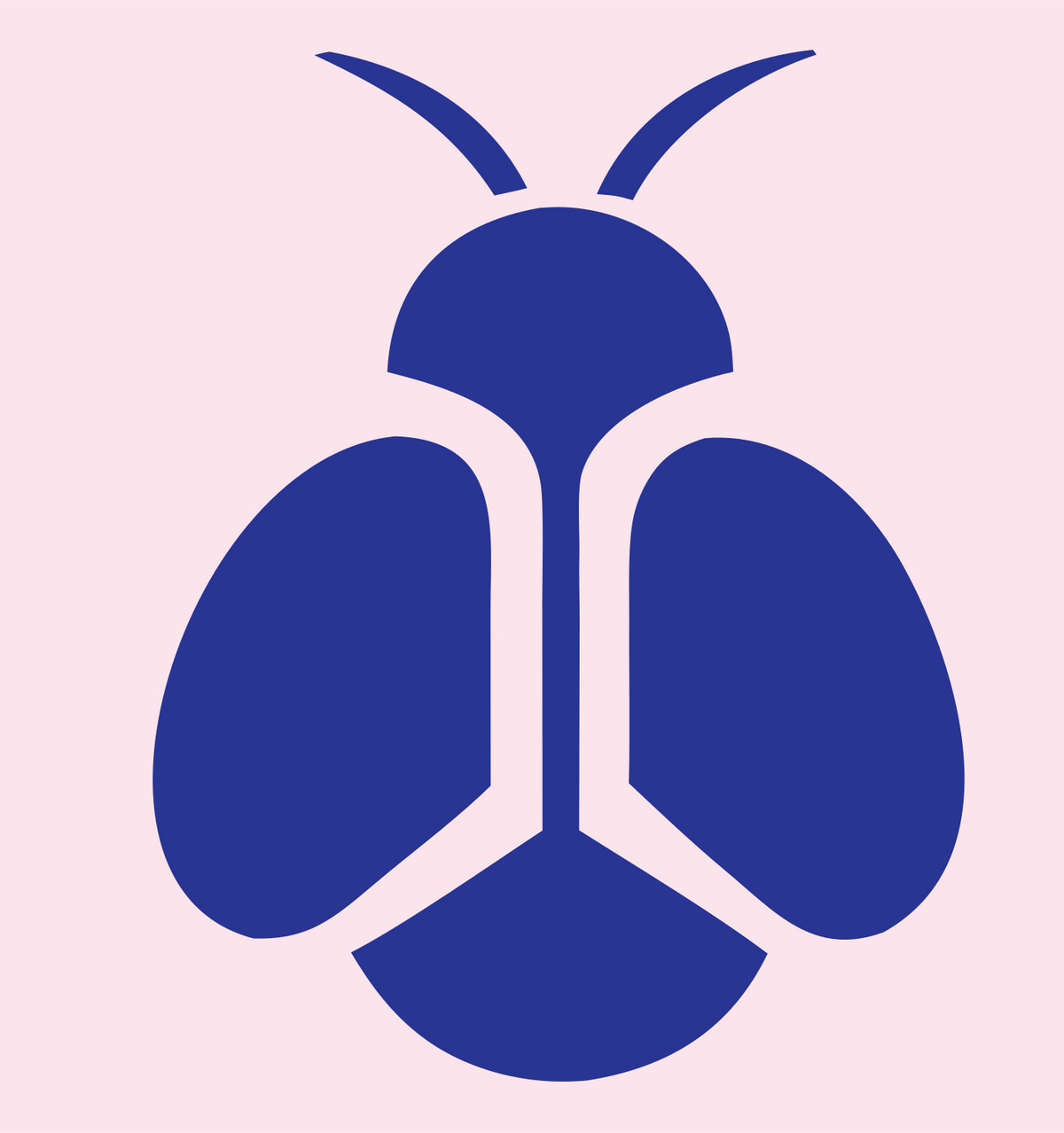 Solid Pictogram Top-Down Firefly Bug Mark #fce4ec/#283593