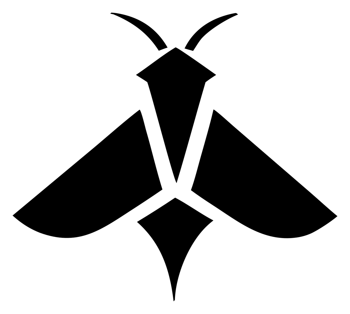 Flat Pictogram Spread Wing Moth Emblem #ffffff/#000000