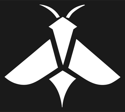 Flat Pictogram Spread Wing Moth Emblem #1a1a1a/#ffffff