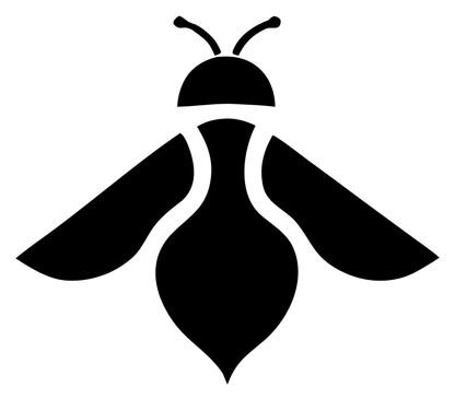 Solid Pictogram Flying Bee Overhead Crest