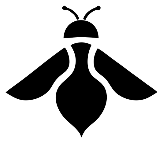 Solid Pictogram Flying Bee Overhead Crest