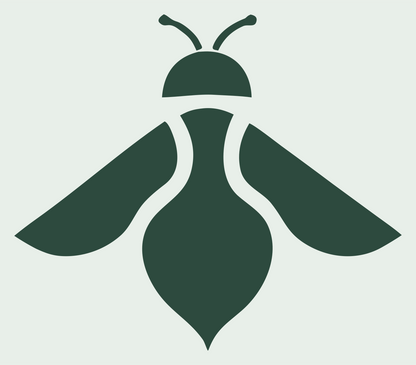 Solid Pictogram Flying Bee Overhead Crest #e8efe9/#2d4a3e