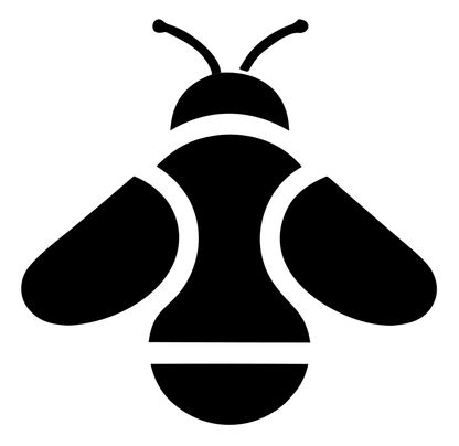 Flat Fill Overhead Bumblebee Silhouette Badge