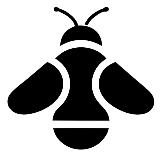 Flat Fill Overhead Bumblebee Silhouette Badge