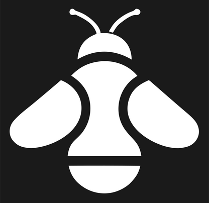 Flat Fill Overhead Bumblebee Silhouette Badge #1a1a1a/#ffffff