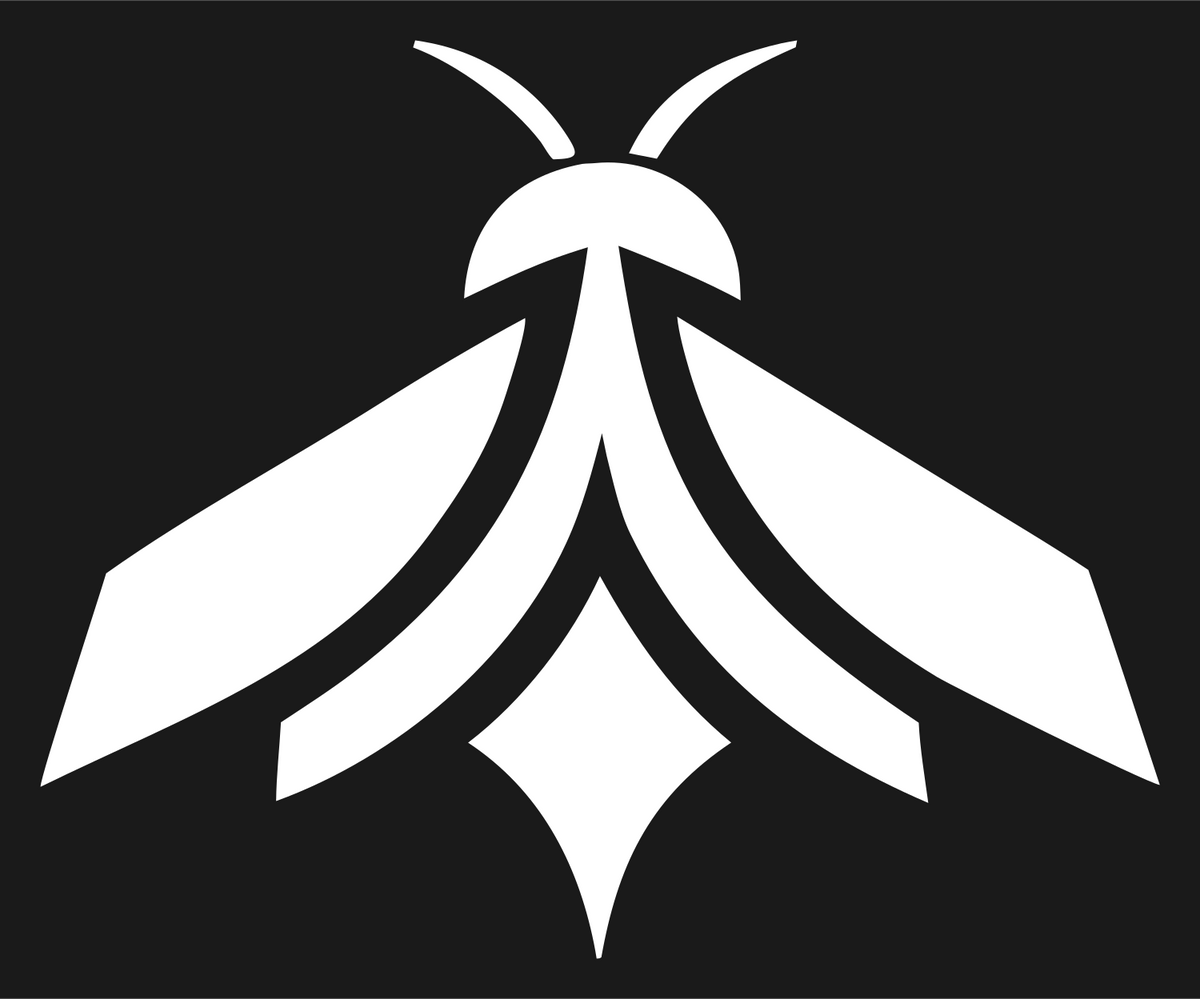 Pictogram Striped Wing Hornet Top-Down Crest #1a1a1a/#ffffff
