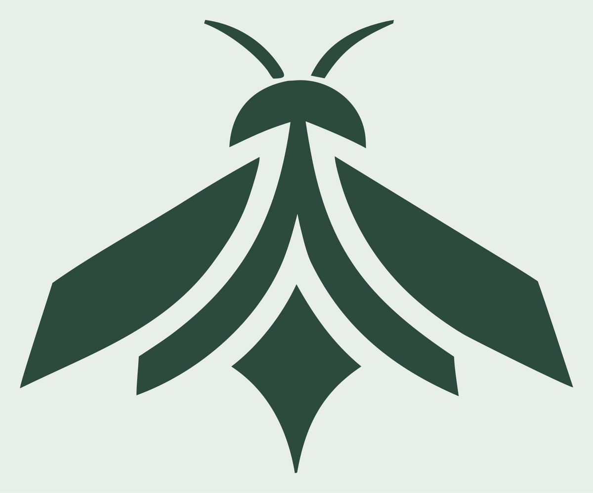 Pictogram Striped Wing Hornet Top-Down Crest #e8efe9/#2d4a3e